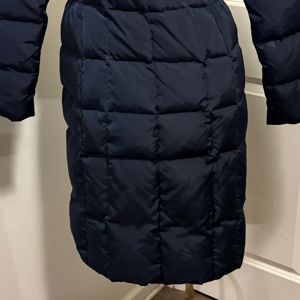 Cole Haan Dark Blue Hooded Down Puffer Jacket - Picture 8 of 15